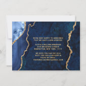 Faire-part Gold & Marine Blue Marble Agate Nouvelle adresse D (Dos)