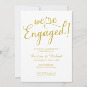 Faire-part Gold Nous sommes engagés Engagement Party Invitati (Devant)