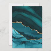 Faire-part Gold & Turquoise Marbre Bleu Nouvelle adresse Dépl (Dos)