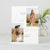 Faire-part Gold Two Photos Congrats Classe de Graduation de 2 (Debout devant)