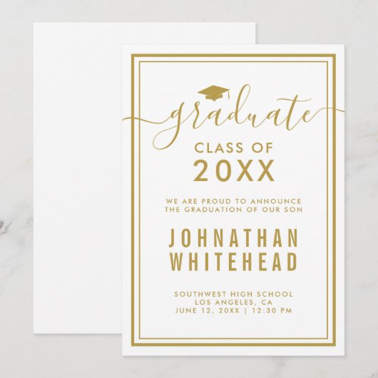 Faire-part Gold White (Devant / Derrière)