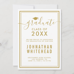Faire-part Gold White