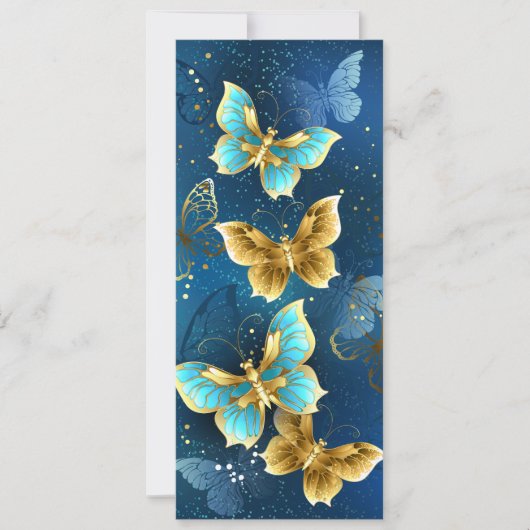 Faire-part Golden butterflies (Devant)