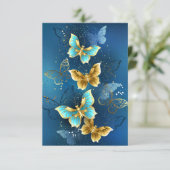 Faire-part Golden butterflies (Debout devant)