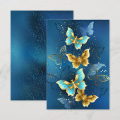 Faire-part Golden butterflies (Devant / Derrière)