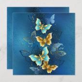 Faire-part Golden butterflies (Devant / Derrière)