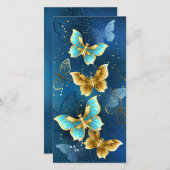 Faire-part Golden butterflies (Devant / Derrière)