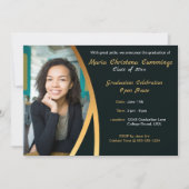 Faire-part Golden Elegance Class Of Photo Graduation (Devant)