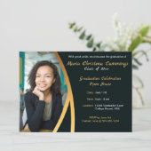 Faire-part Golden Elegance Class Of Photo Graduation (Debout devant)