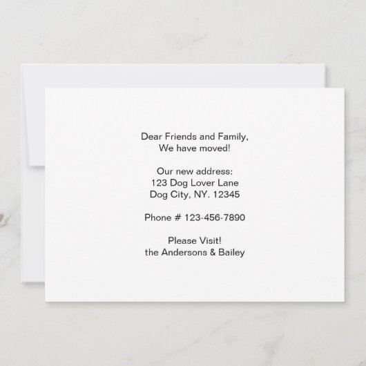 Faire-part Golden Retriever Nous avons déplacé un chien migno (Dos)