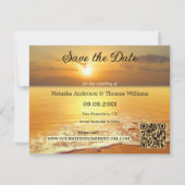 Faire-part Golden Sunset Beach ou Destination Enregistrer la  (Dos)