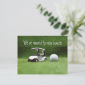 Faire-part Golf nous avons déménagé dans une nouvelle maison  (Debout devant)