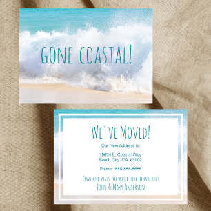 Faire-part Gone Coastal Nouvelle Maison Vague Sur Plage Aquar