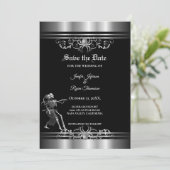 Faire-part Gothic halloween wedding save the date (Debout devant)