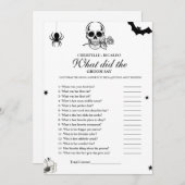 Faire-part Gothique Mariée mariée trivia jeu de douche nuptia (Devant / Derrière)