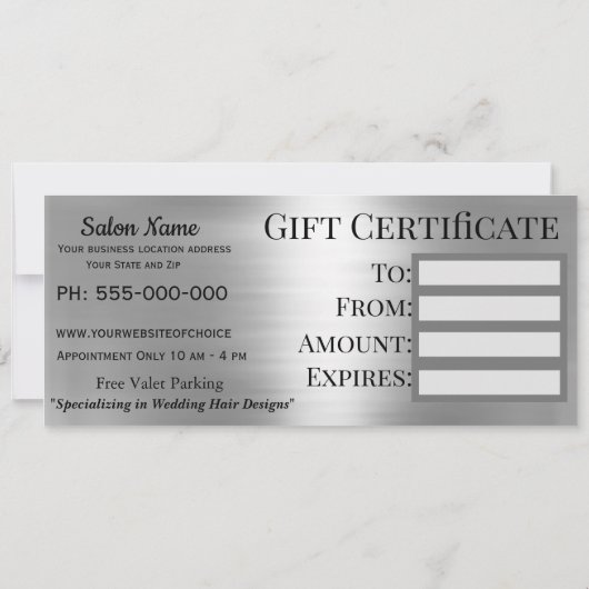 Faire-part Grace Monroe Double Ciseaux Certificat cadeau (Dos)