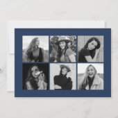 Faire-part Graceful Grad Navy 12 Photo Collage Graduation (Dos)