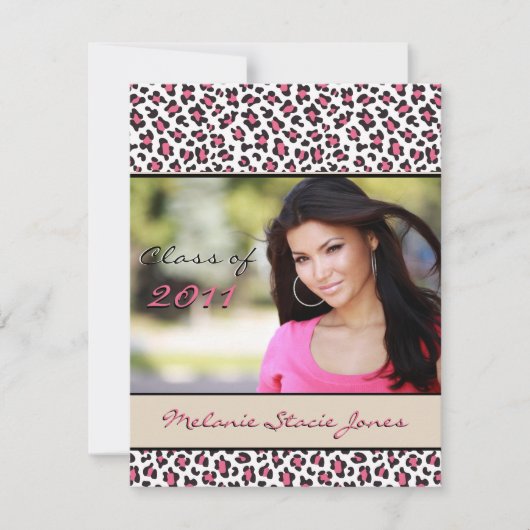 Faire-part Grad élégant / Invitation - Leopard (Devant)