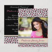 Faire-part Grad élégant / Invitation - Leopard (Devant / Derrière)