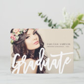 Faire-part Grad Grad Script simple (Debout devant)