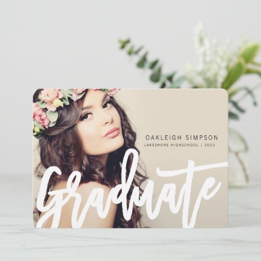 Faire-part Grad Grad Script simple (Debout devant)