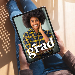 Faire-part Grad Grad simple graduation de photo verticale