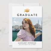 Faire-part Grad minimum or Casquette photo collage Graduation (Devant)