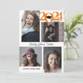 Faire-part GRAD Moderne 5-Photo Collage Orange Graduation 202 (Debout devant)