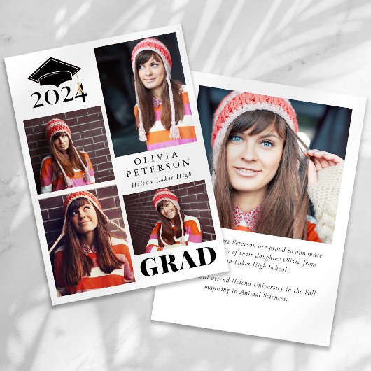 Faire-part Grad Multi Photo Collage Graduation