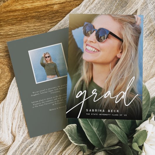 Faire-part Grad par script | Diplôme photo