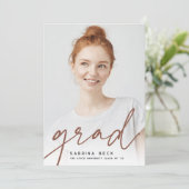 Faire-part Grad par script | Diplôme photo (Debout devant)