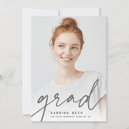 Faire-part Grad par script | Diplôme photo (Devant)
