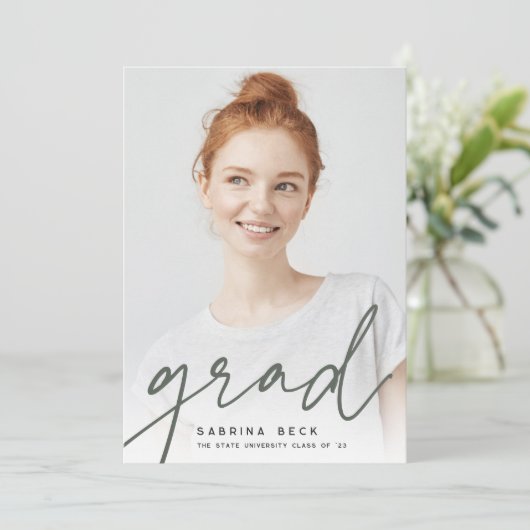 Faire-part Grad par script | Diplôme photo (Debout devant)