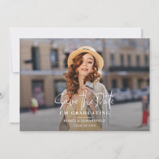 Faire-part Grad Photo Enregistrer la Date Graduation Party (Devant)