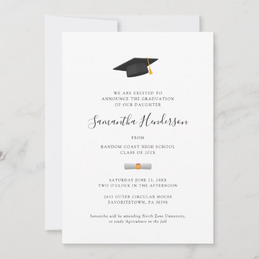 Faire-part Grad Photo Grad Grad Grad Graduation 2025 Script (Devant)