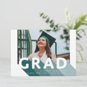 Faire-part Grad Retro Photo Green Gradualisation personnalisé (Debout devant)