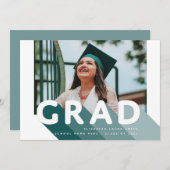 Faire-part Grad Retro Photo Green Gradualisation personnalisé (Devant / Derrière)