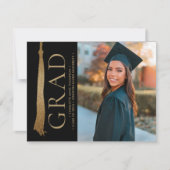 Faire-part Grad Tassel University Graduate Photo personnalisé (Devant)