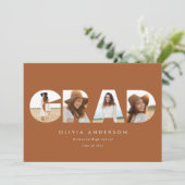 Faire-part Grades géométriques modernes en terre cuite multi (Debout devant)