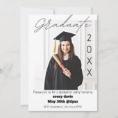 Faire-part Graduate 20XX Simple Photo White Grad Party Invita (Devant)