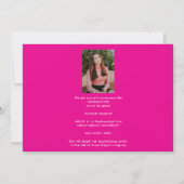 Faire-part Graduate 4 Photo Collage Hot Pink Graduation (Dos)