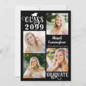 Faire-part Graduate 5 Photos Fancy Class Année Script (Devant)