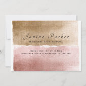 Faire-part Graduate Classe d'or et de rose Moderne Graduation (Dos)