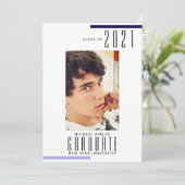 Faire-part Graduate de photo minimal moderne (Debout devant)