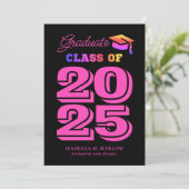 Faire-part Graduate moderne 2025 Rainbow Graduation (Debout devant)