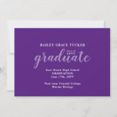 Faire-part Graduate moderne 3-Photo Collage Purple Graduation (Dos)