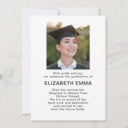 Faire-part Graduate moderne manuscrit à la main Congrats tend (Dos)