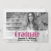 Faire-part Graduate moderne Parties scintillant rose Photo Gr (Devant)