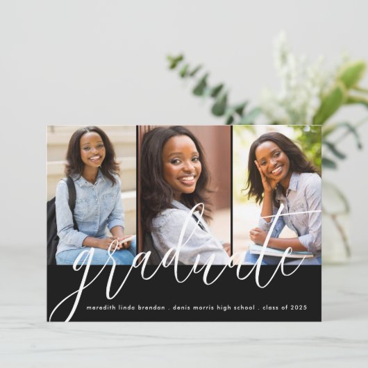 Faire-part Graduate moderne photo Collage Graduation (Debout devant)