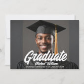 Faire-part Graduate Photo with Bold Script Graduation (Devant)